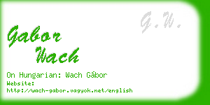 gabor wach business card